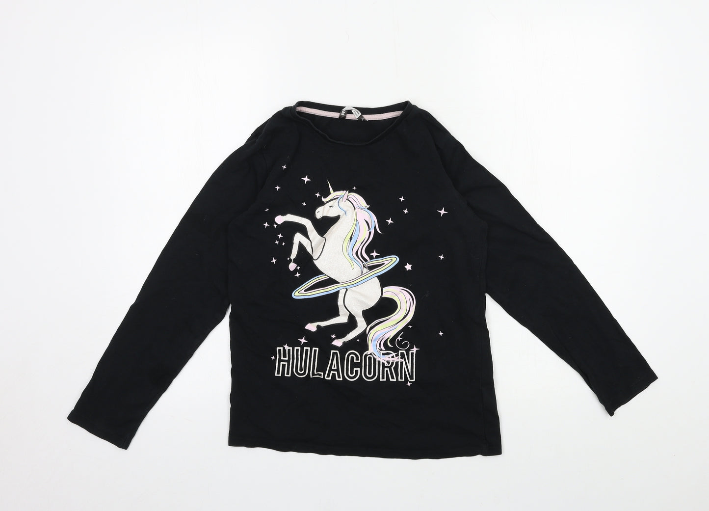 PEP & CO Girls Black  Jersey Top Pyjama Top Size 11-12 Years  - Hulacorn