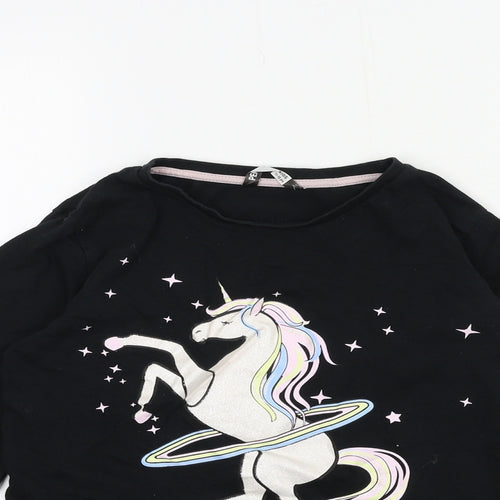 PEP & CO Girls Black  Jersey Top Pyjama Top Size 11-12 Years  - Hulacorn