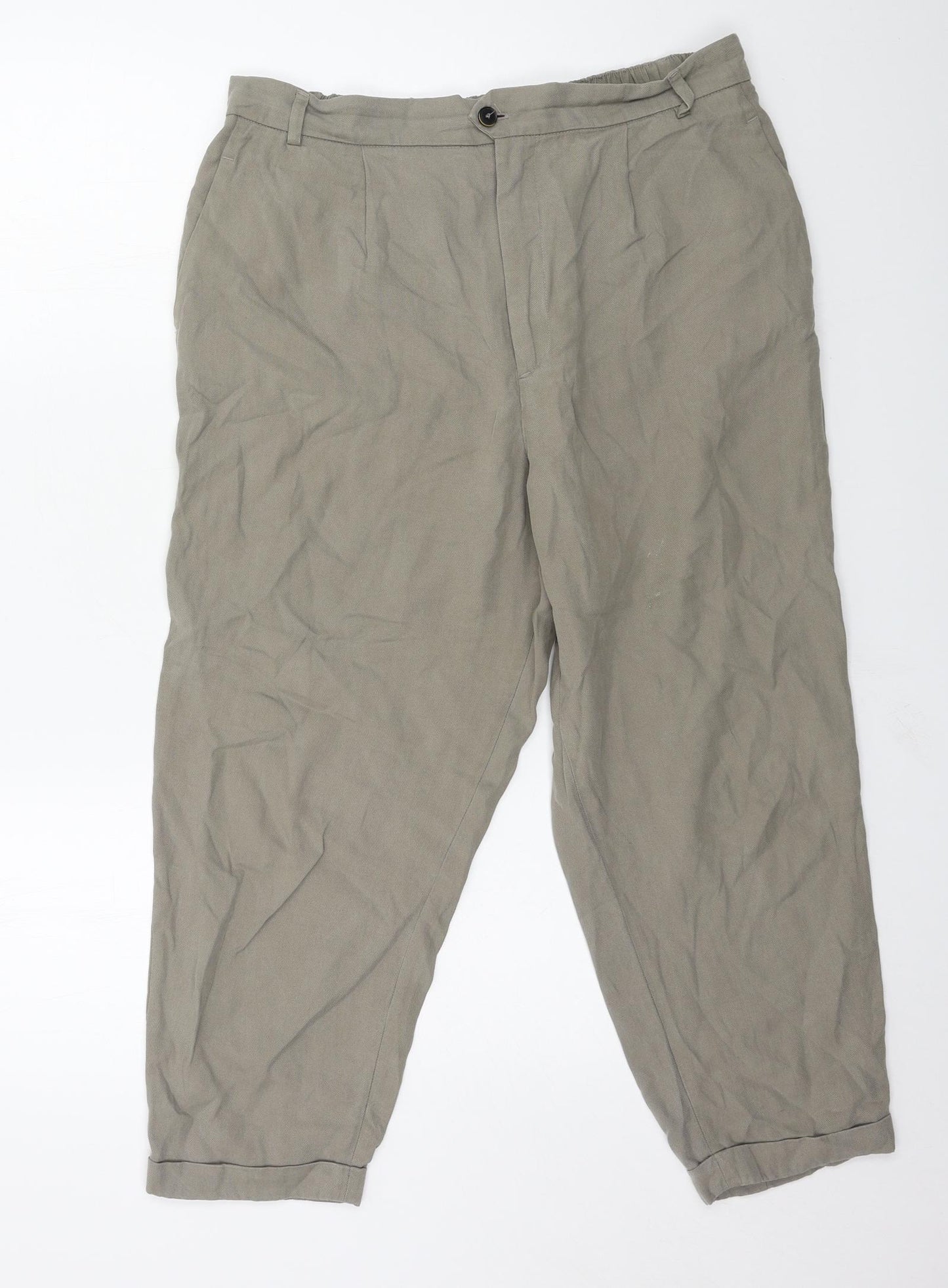 Zara Mens Grey   Cropped Trousers Size L L22 in
