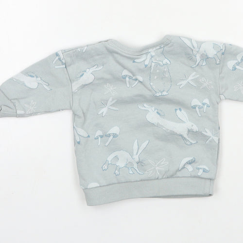 George Girls Blue Geometric Jersey Pullover Jumper Size 0-3 Months  - Rabbit
