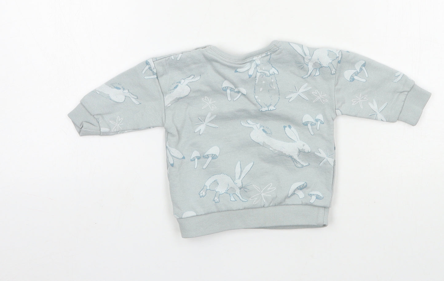 George Girls Blue Geometric Jersey Pullover Jumper Size 0-3 Months  - Rabbit