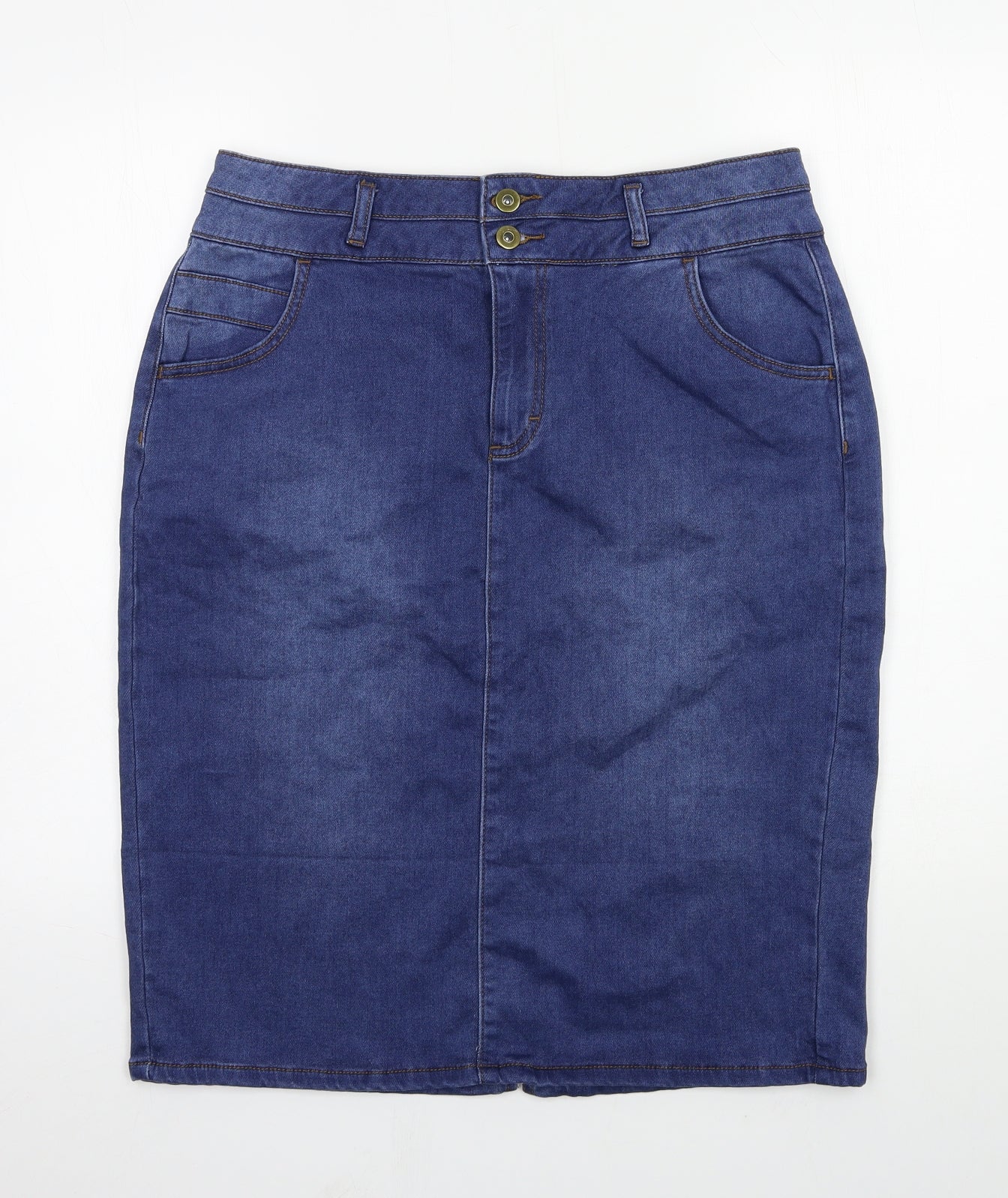 John Lewis Womens Blue  Denim Straight & Pencil Skirt Size 14