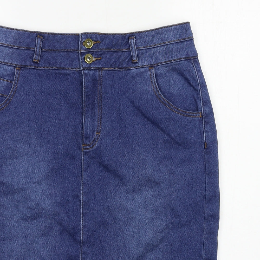 John Lewis Womens Blue  Denim Straight & Pencil Skirt Size 14