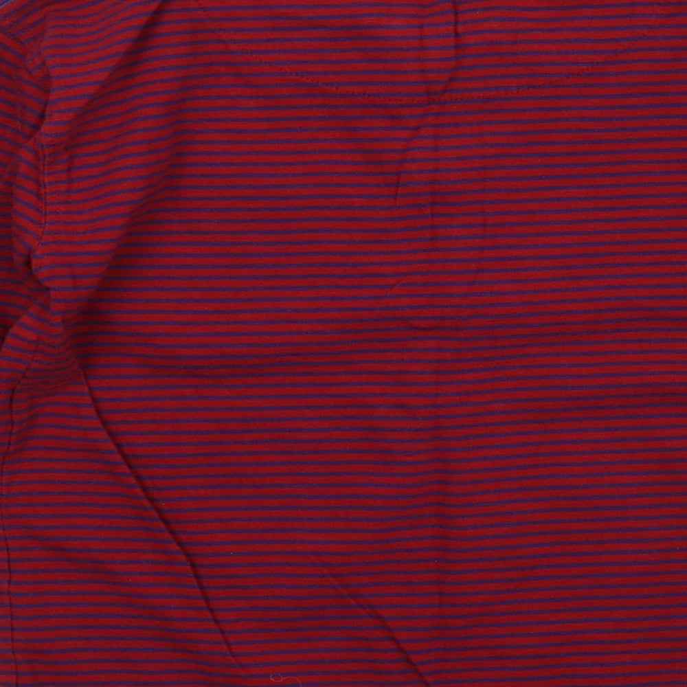 John Lewis Boys Red Striped Jersey Basic T-Shirt Size 8 Years