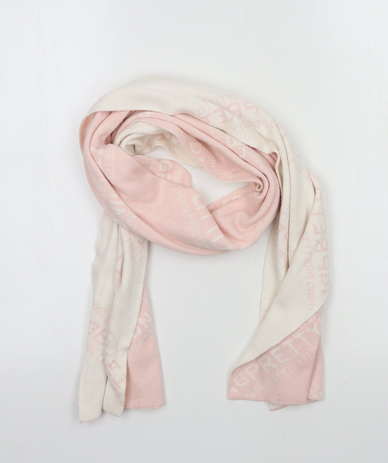 PRETTYLITTLETHING Womens Pink Geometric Knit  Scarf