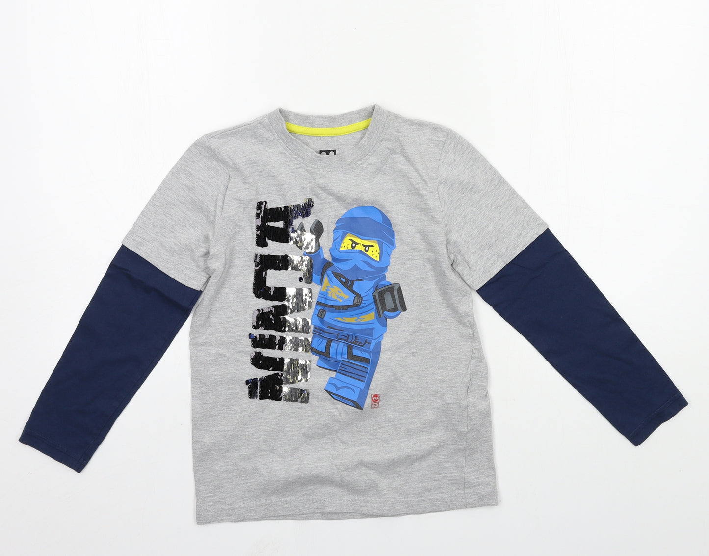 LEGO Boys Grey  Jersey Basic T-Shirt Size 7-8 Years  - Ninja