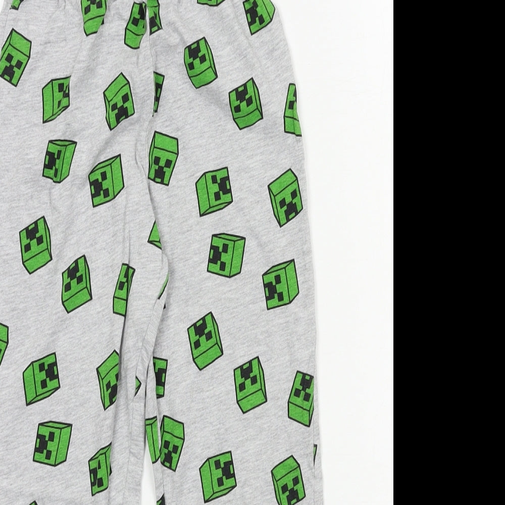 Primark Boys Grey Geometric Jersey  Pyjama Pants Size 7-8 Years