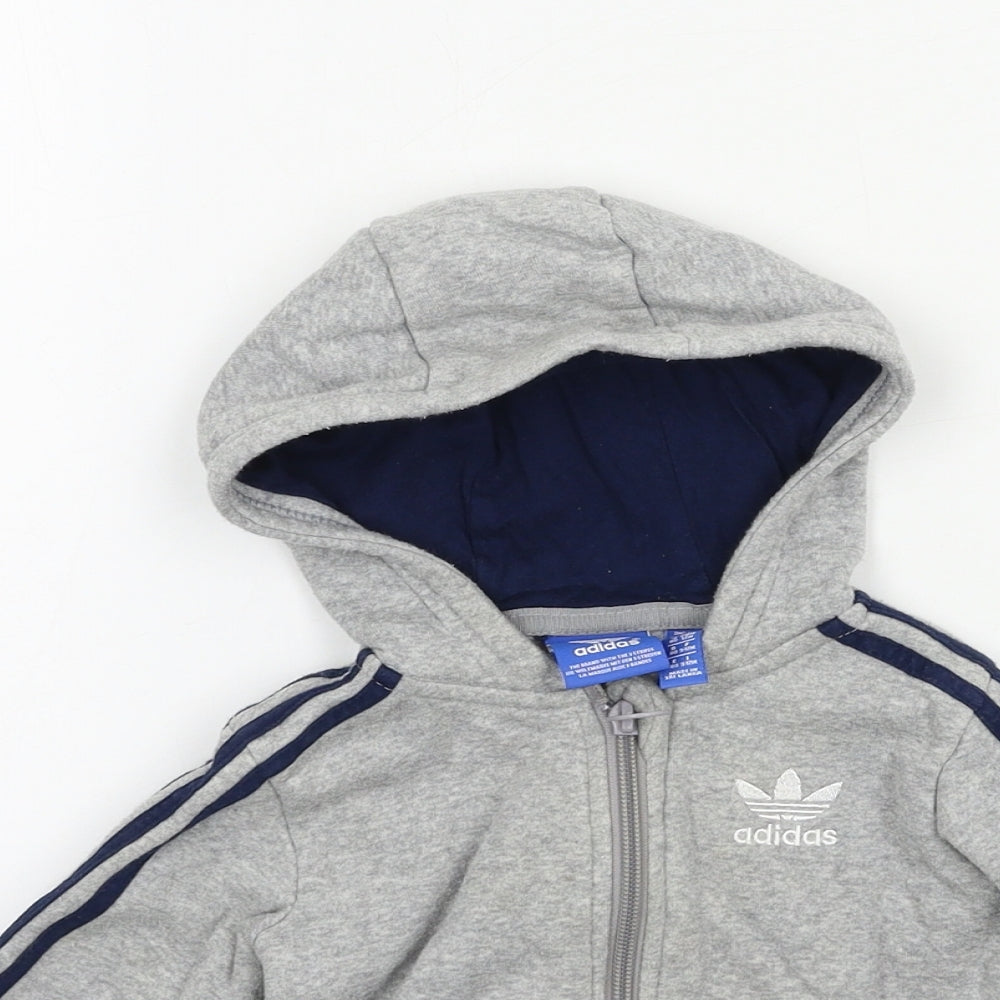 adidas Boys Green Striped Jersey Jacket  Size 9-12 Months