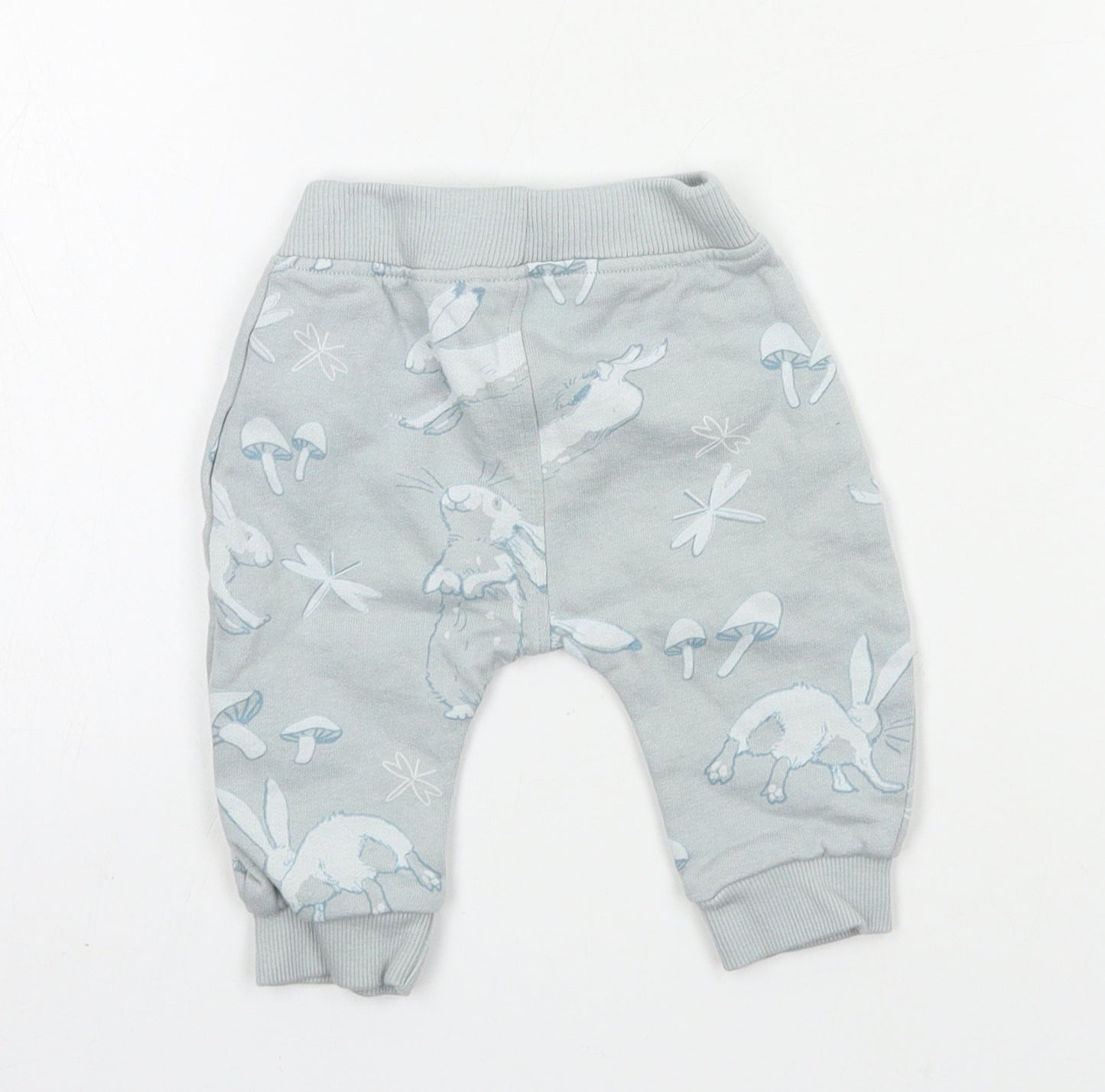 George Baby Blue Geometric Jersey Jogger Trousers Size 0-3 Months