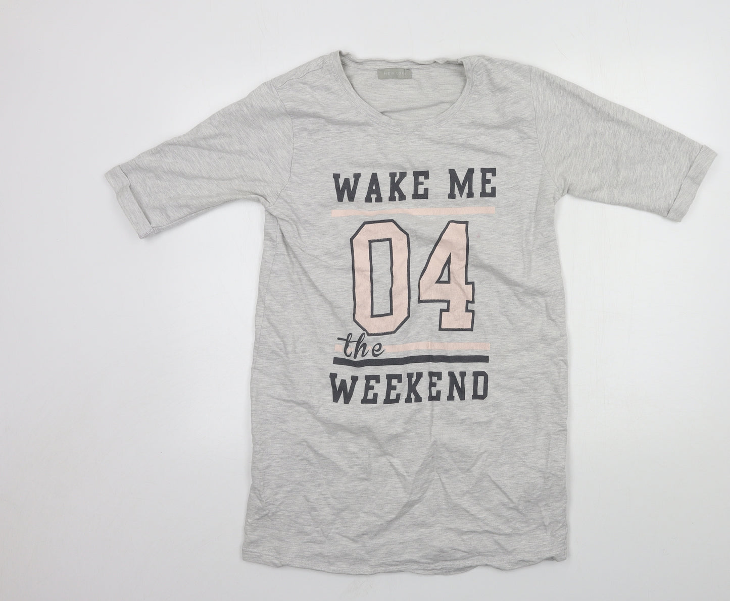 New Look Womens Grey Geometric Jersey Top Dress Size M  - Wake me 4 the weekend