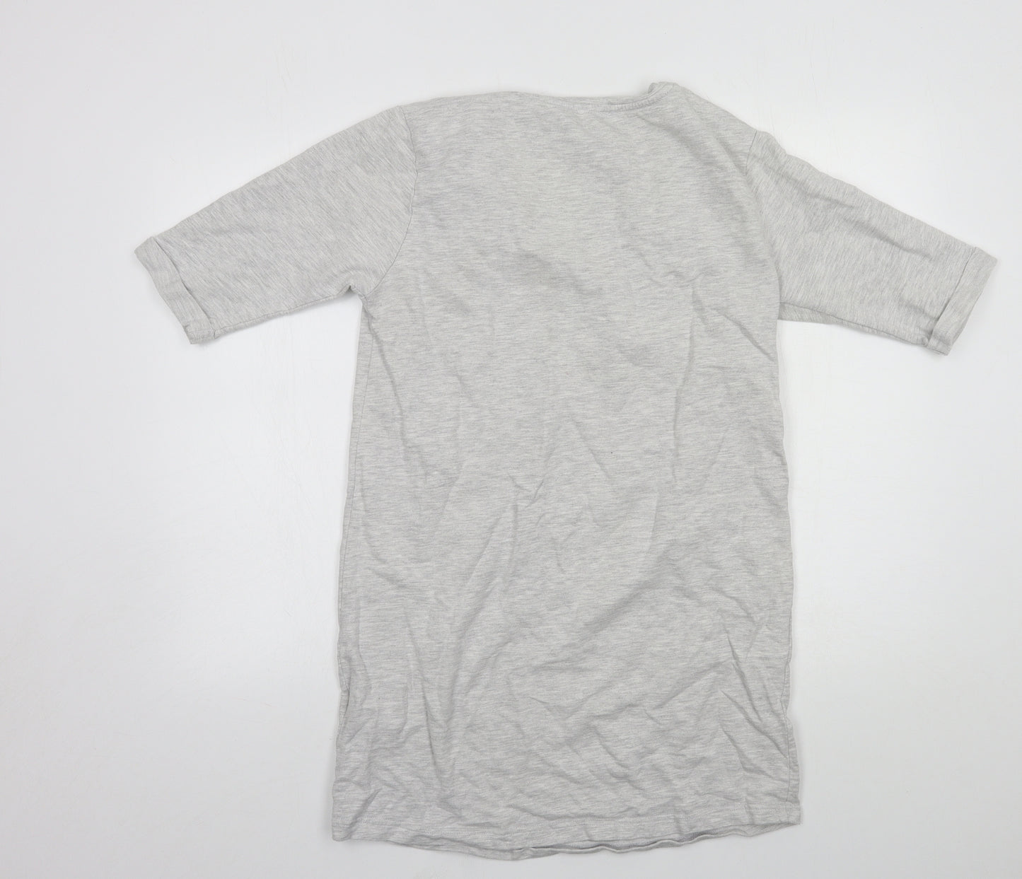 New Look Womens Grey Geometric Jersey Top Dress Size M  - Wake me 4 the weekend