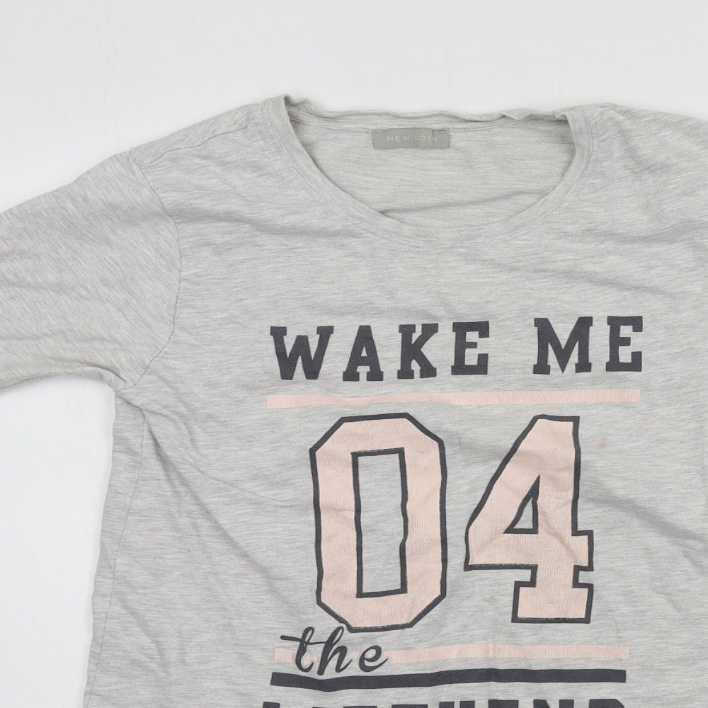 New Look Womens Grey Geometric Jersey Top Dress Size M  - Wake me 4 the weekend