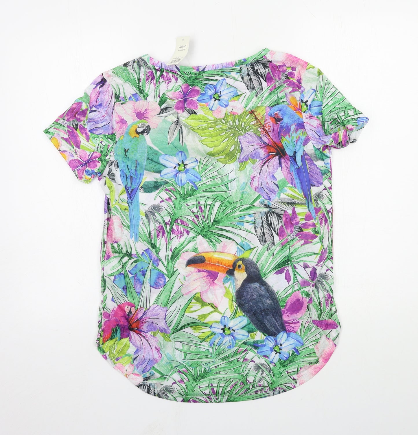 George Womens Multicoloured Geometric Jersey Basic T-Shirt Size 8  - Toucan
