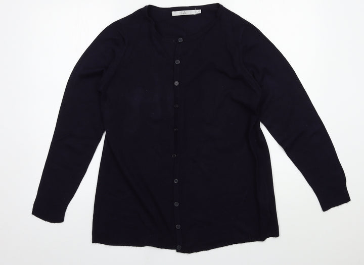 Isle Womens Blue Knit Cardigan Jumper Size 14