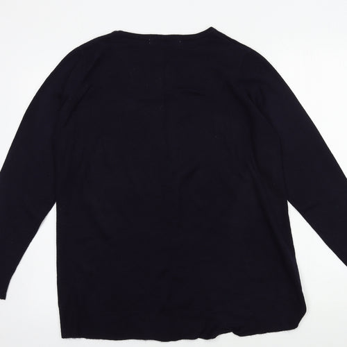 Isle Womens Blue  Knit Cardigan Jumper Size 14