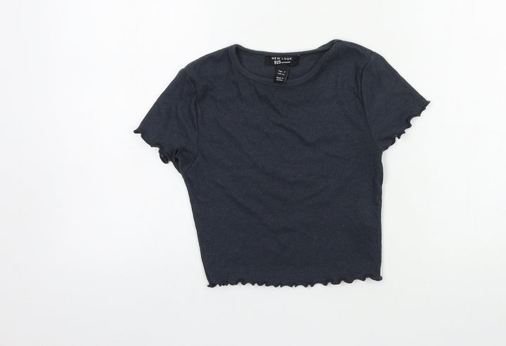 New Look Girls Grey  Jersey Basic T-Shirt Size 9 Years