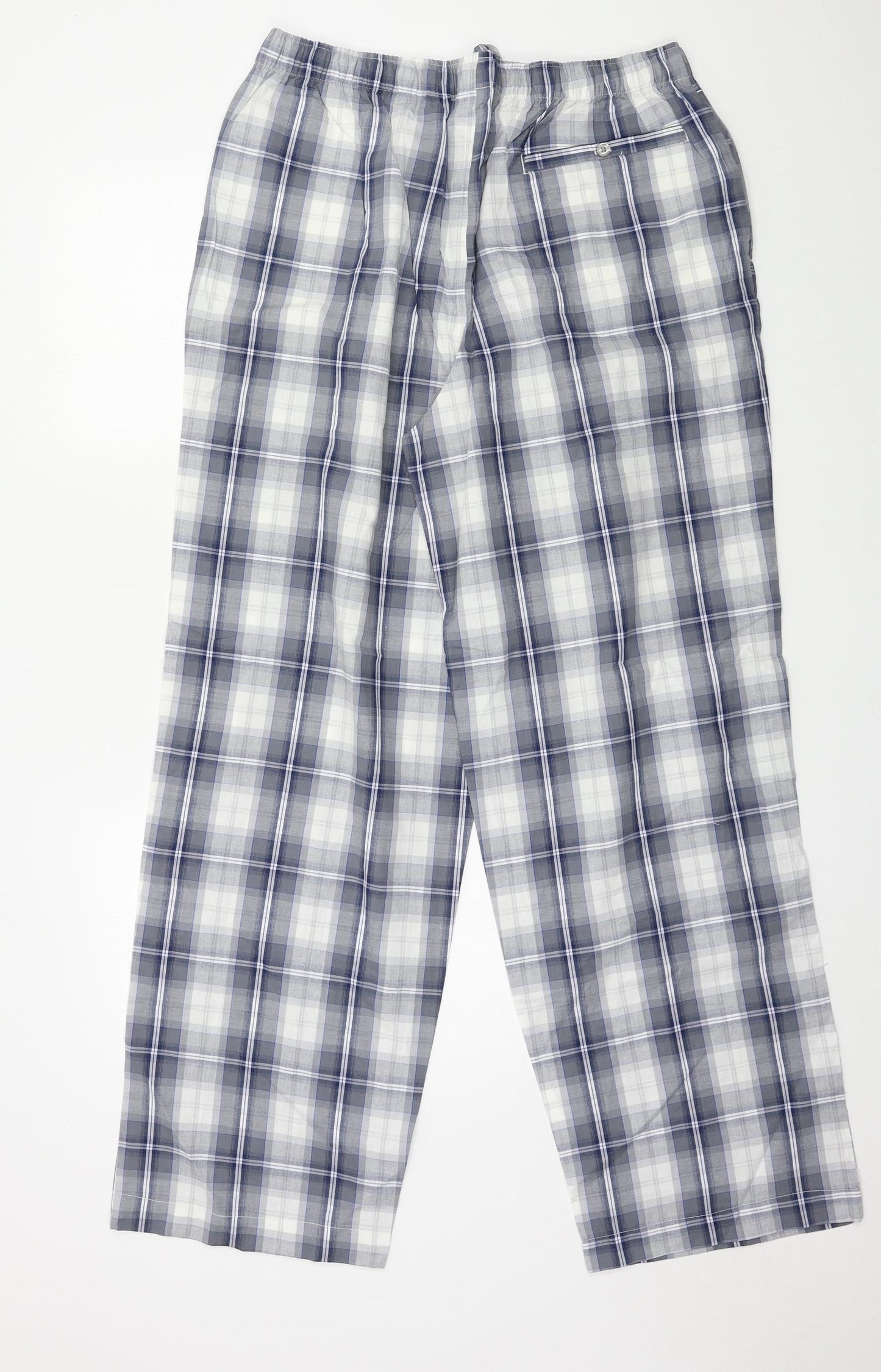 Easy Womens Grey Plaid  Capri Pyjama Pants Size L