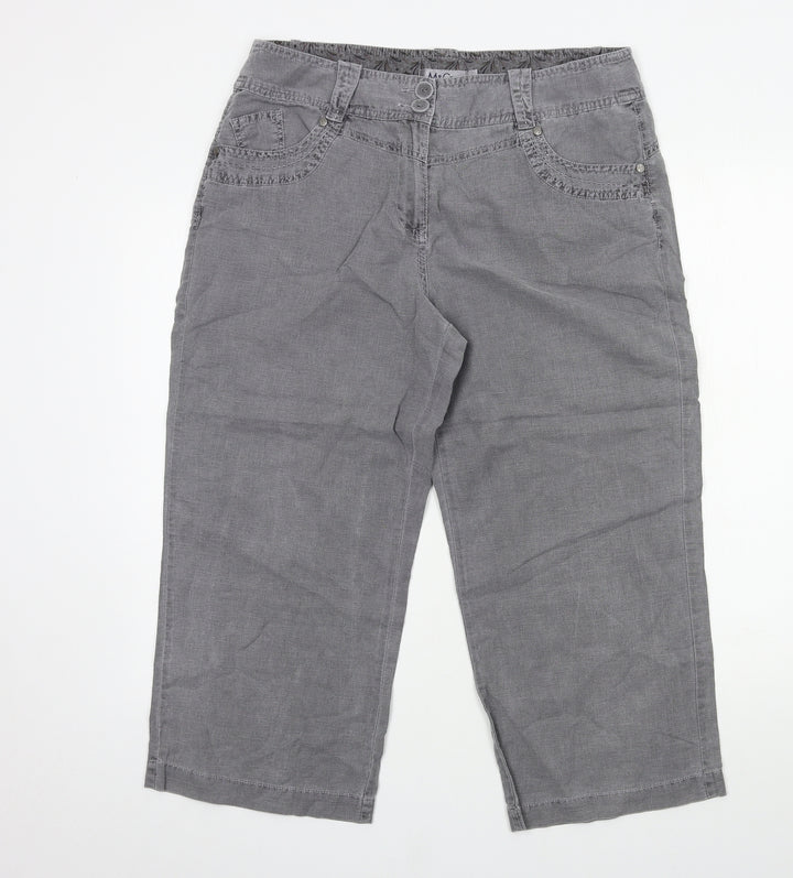 M&Co Womens Grey Trousers Size 14 L22 in