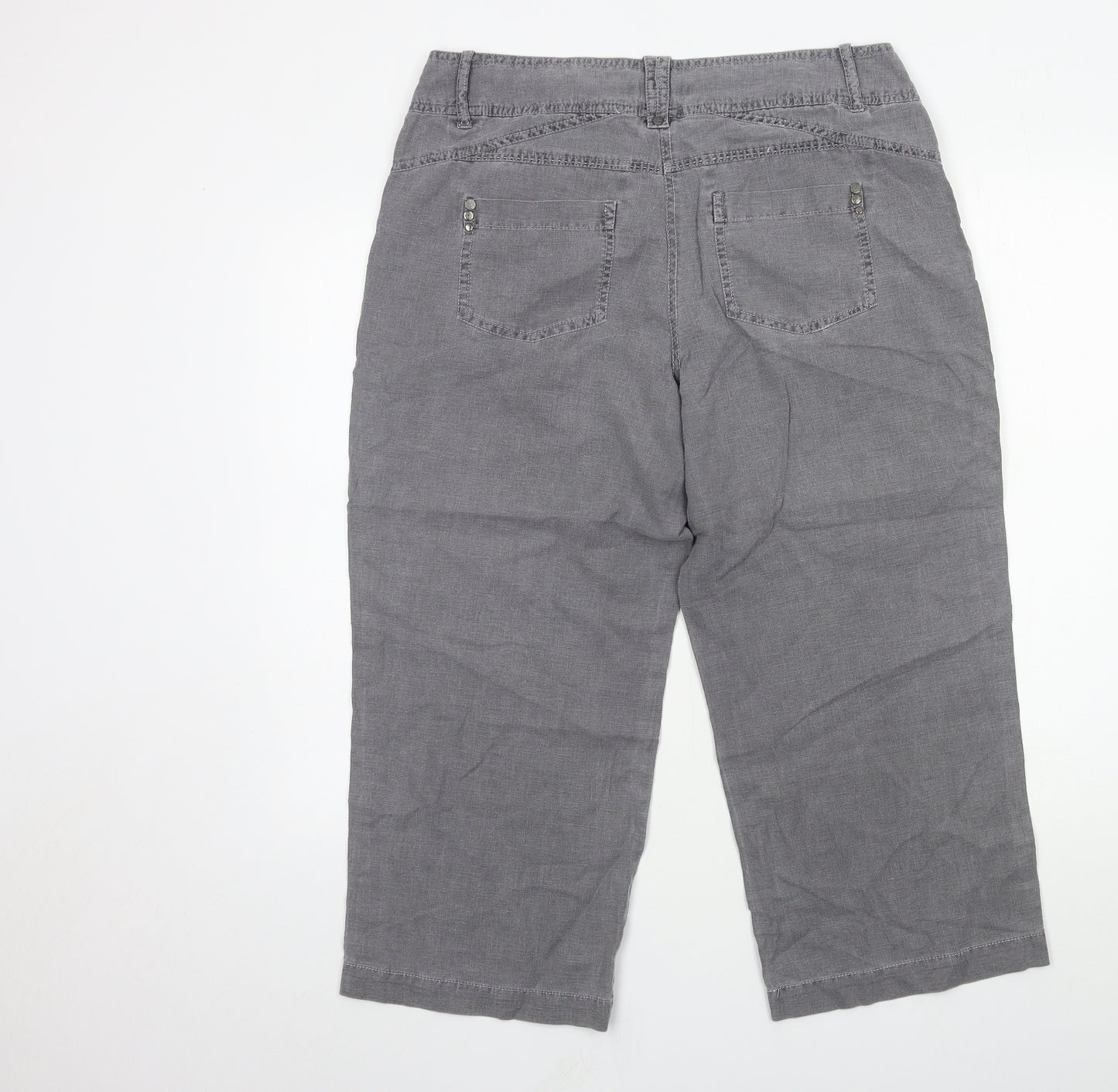M&Co Womens Grey   Trousers  Size 14 L22 in