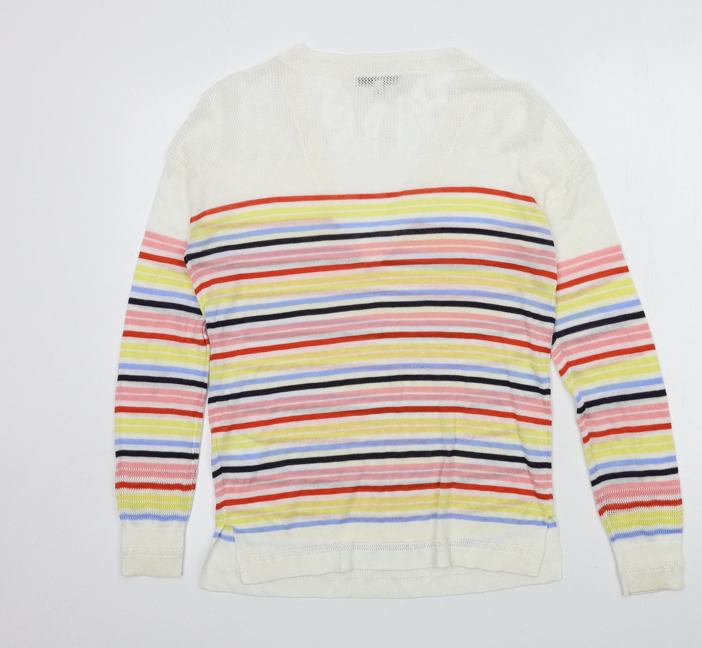 NEXT Womens Ivory Striped Knit Pullover Jumper Size 10