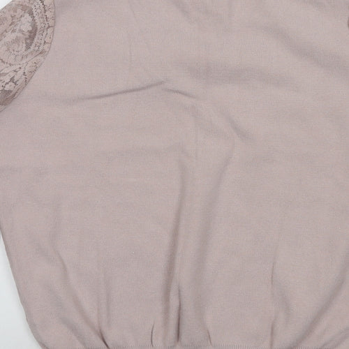 New Look Womens Pink   Pullover Jumper Size 16  - Lace sleeves