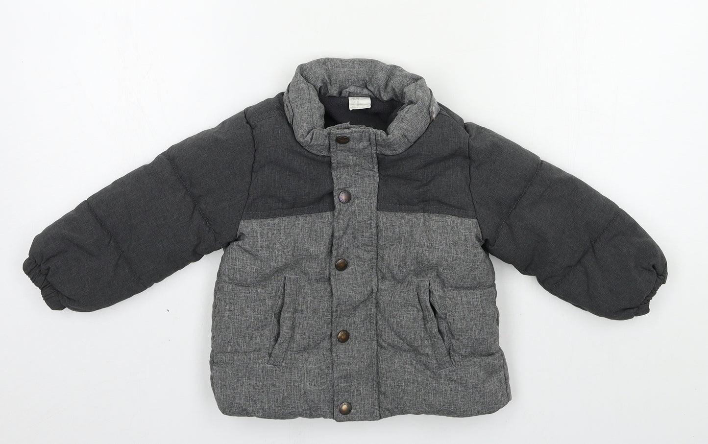 H&M Boys Grey   Puffer Jacket Jacket Size 18-24 Months