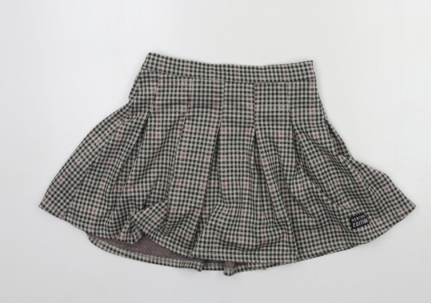 Primark Girls Beige Check Ponte Flare Skirt Size 9-10 Years