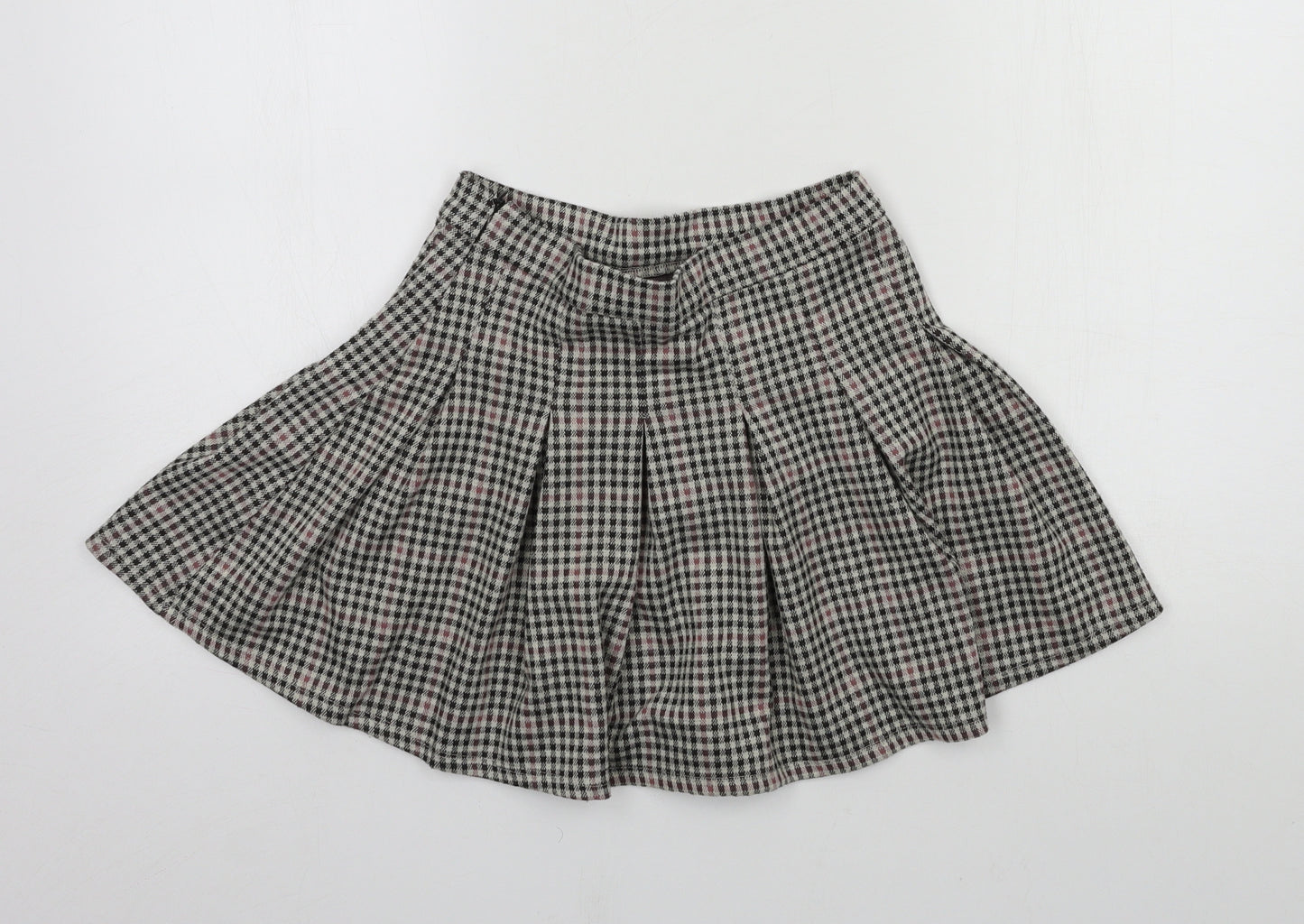 Primark Girls Beige Check Ponte Flare Skirt Size 9-10 Years