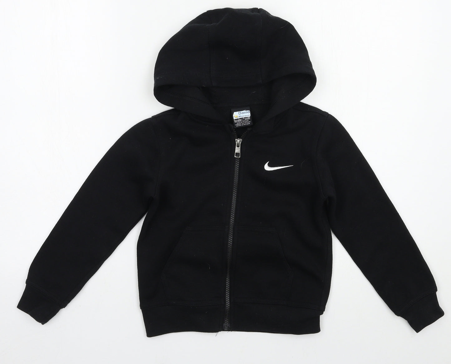 Nike Boys Black  Jersey Full Zip Hoodie Size 4-5 Years