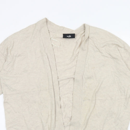Wallis Womens Beige  Knit Cardigan Jumper Size M