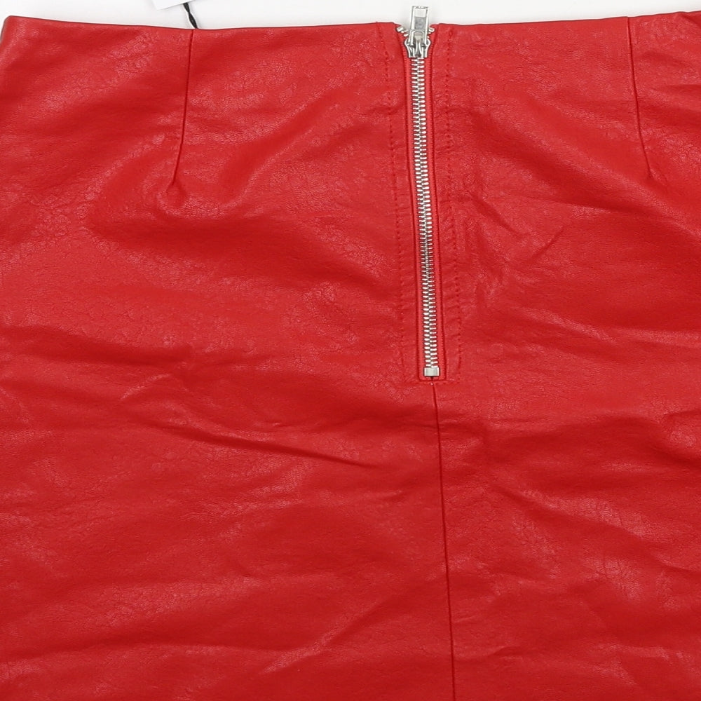 Missguided Womens Red   A-Line Skirt Size 10