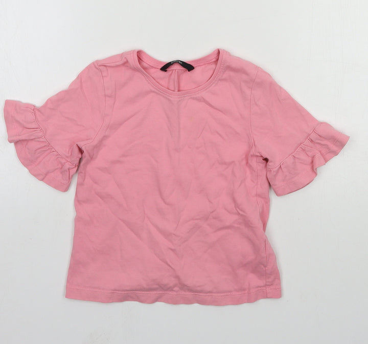 George Girls Pink  Jersey Basic T-Shirt Size 4-5 Years