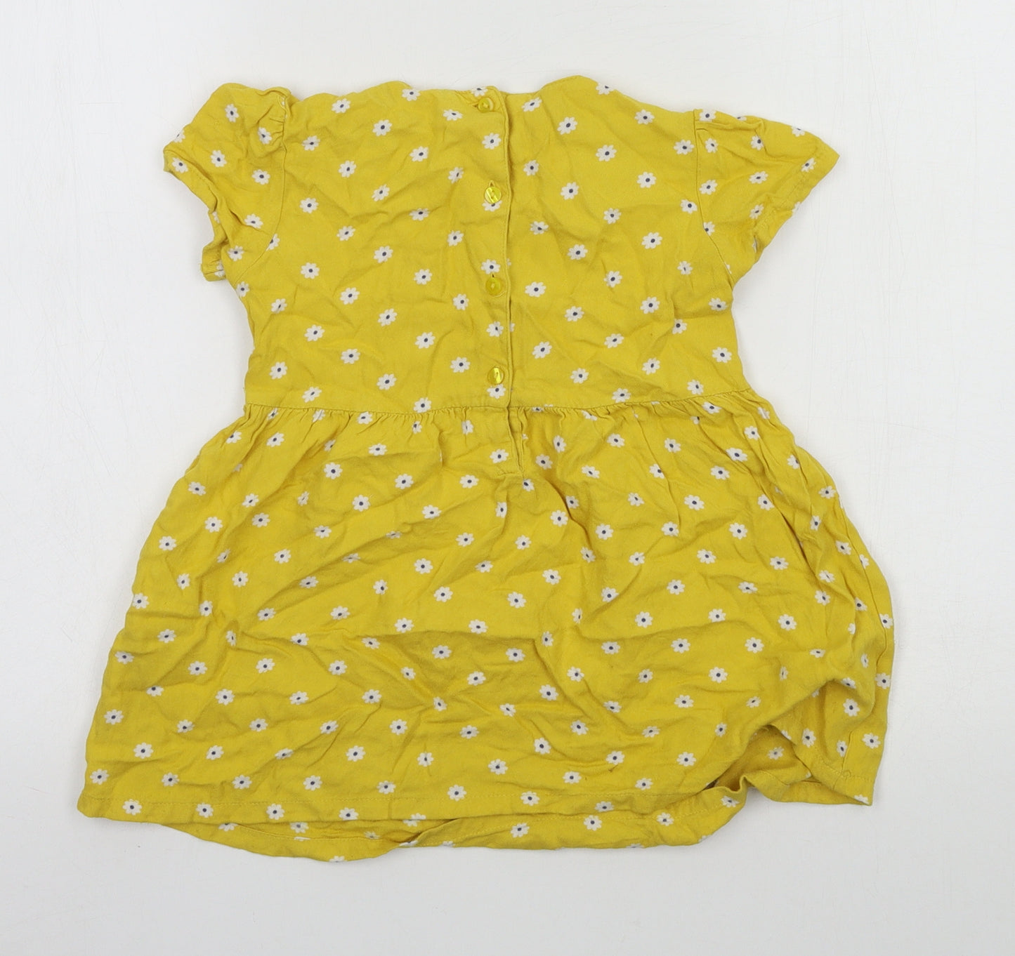 Matalan Girls Yellow Floral  Skater Dress  Size 4-5 Years