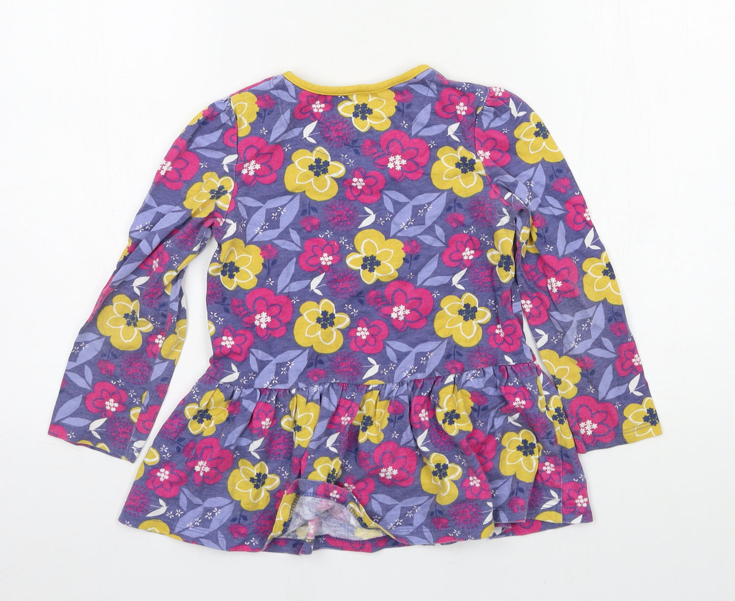 Boots Mini Club Girls Purple Floral Jersey Basic T-Shirt Size 4-5 Years
