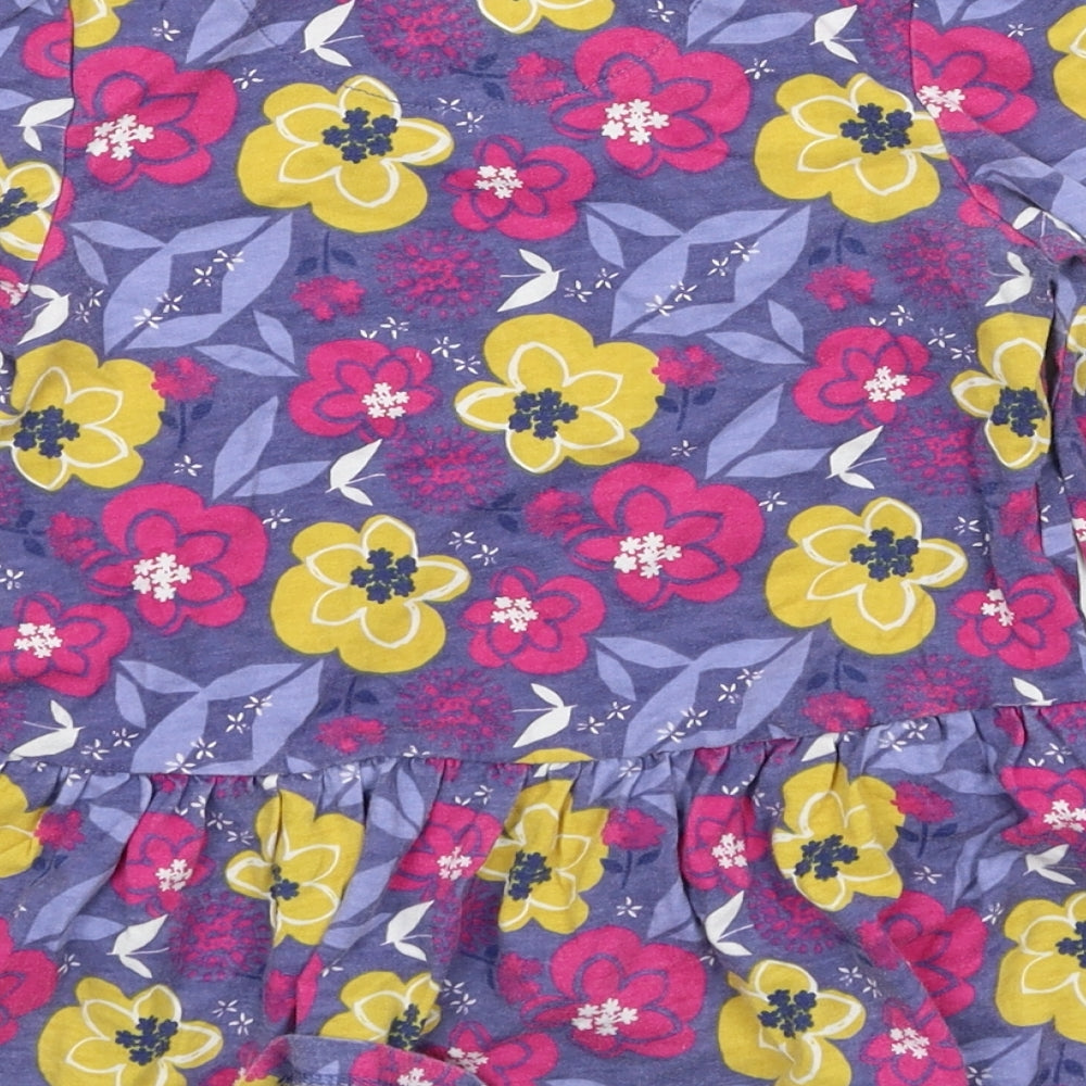 Boots Mini Club Girls Purple Floral Jersey Basic T-Shirt Size 4-5 Years