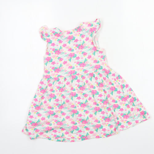 Primark Girls Multicoloured Floral Jersey T-Shirt Dress  Size 5-6 Years