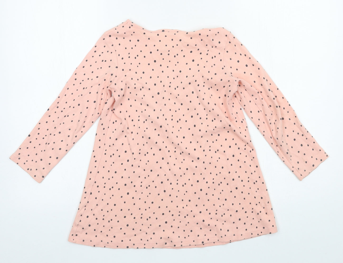 NEXT Girls Pink Polka Dot Jersey Pinafore/Dungaree Dress  Size 5-6 Years