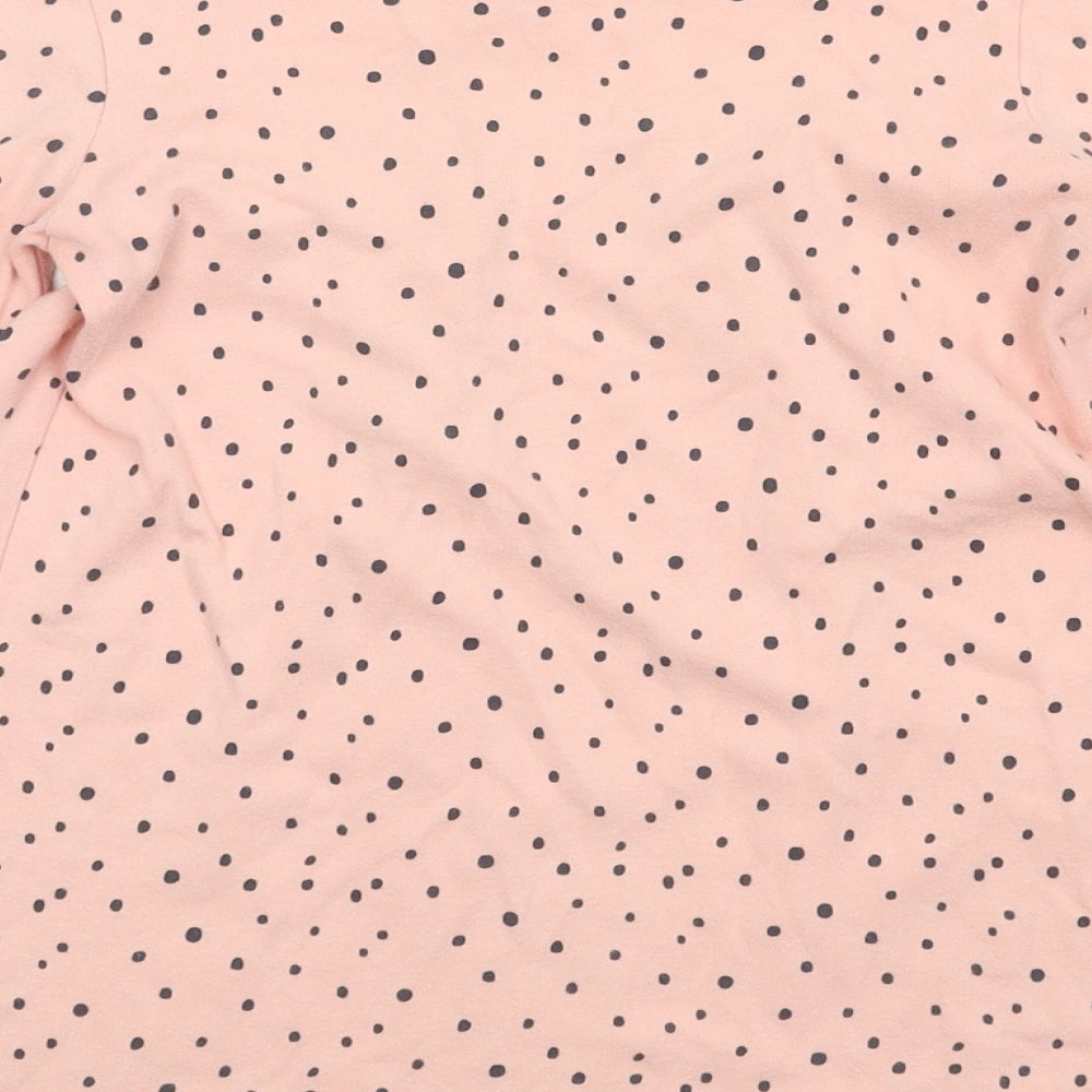 NEXT Girls Pink Polka Dot Jersey Pinafore/Dungaree Dress  Size 5-6 Years