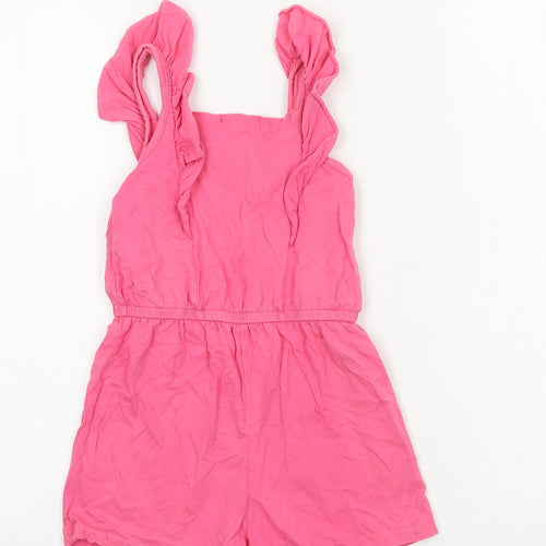 Primark Girls Pink  Jersey Playsuit One-Piece Size 5-6 Years
