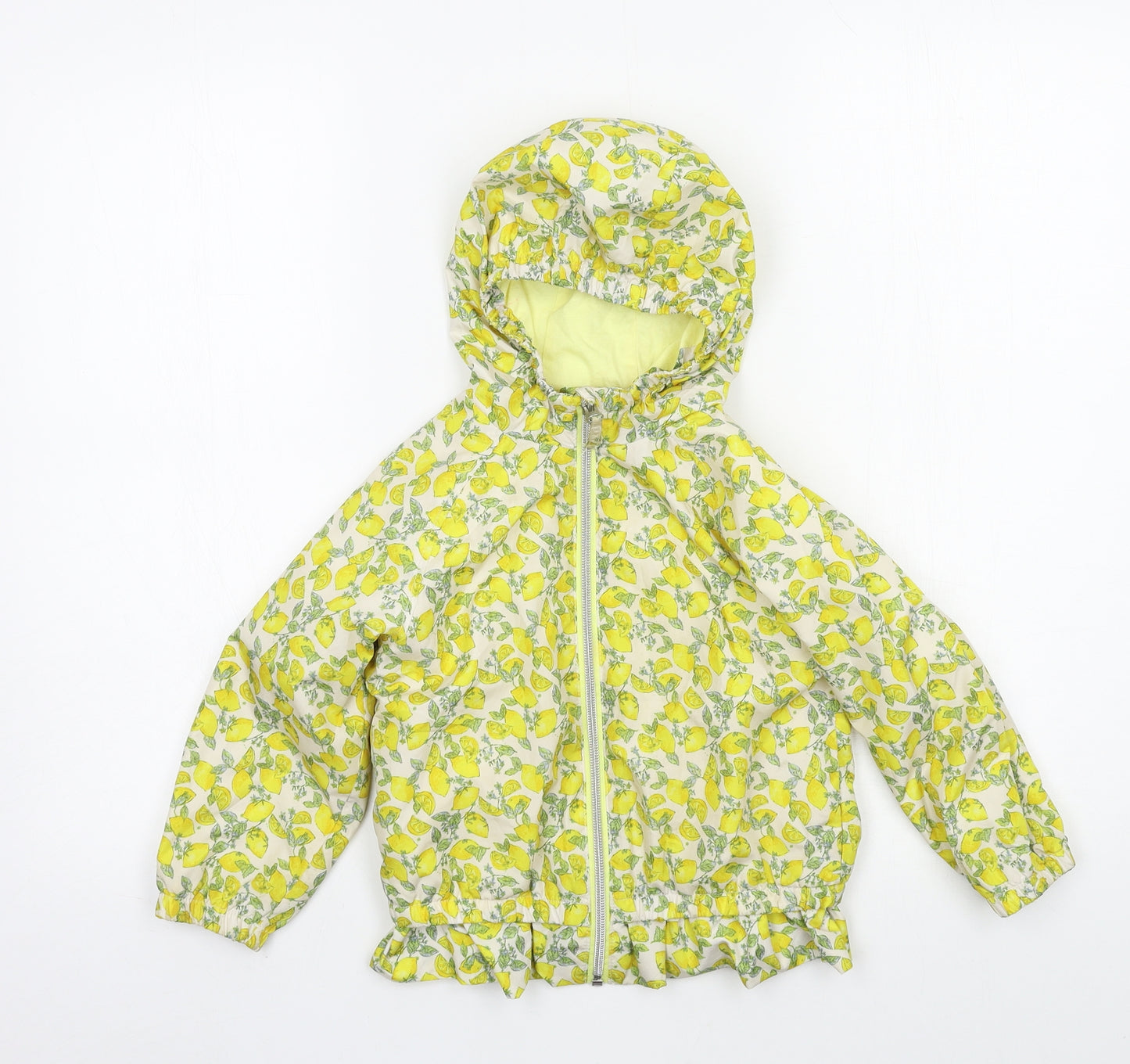 NEXT Girls Yellow Geometric  Jacket  Size 3-4 Years  - Lemon