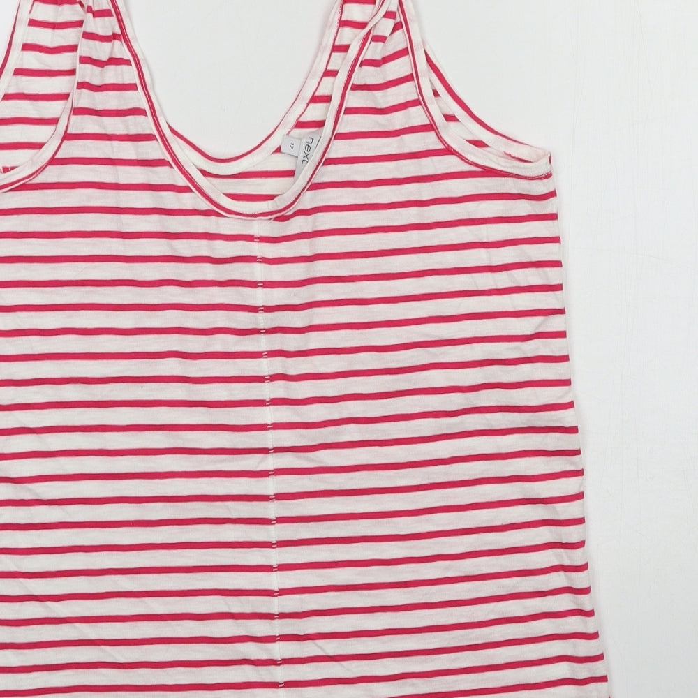NEXT Womens Pink Striped Jersey Basic Tank Size 12