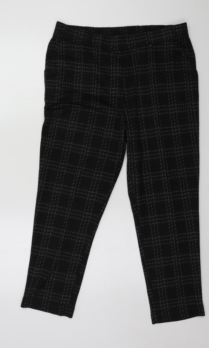 Bonmarché Womens Green Striped Jersey Trousers Size 16 L25 in