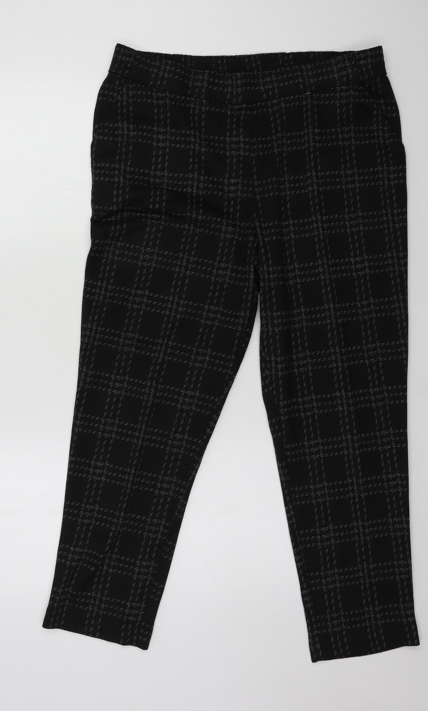 Bonmarché Womens Green Striped Jersey Trousers  Size 16 L25 in