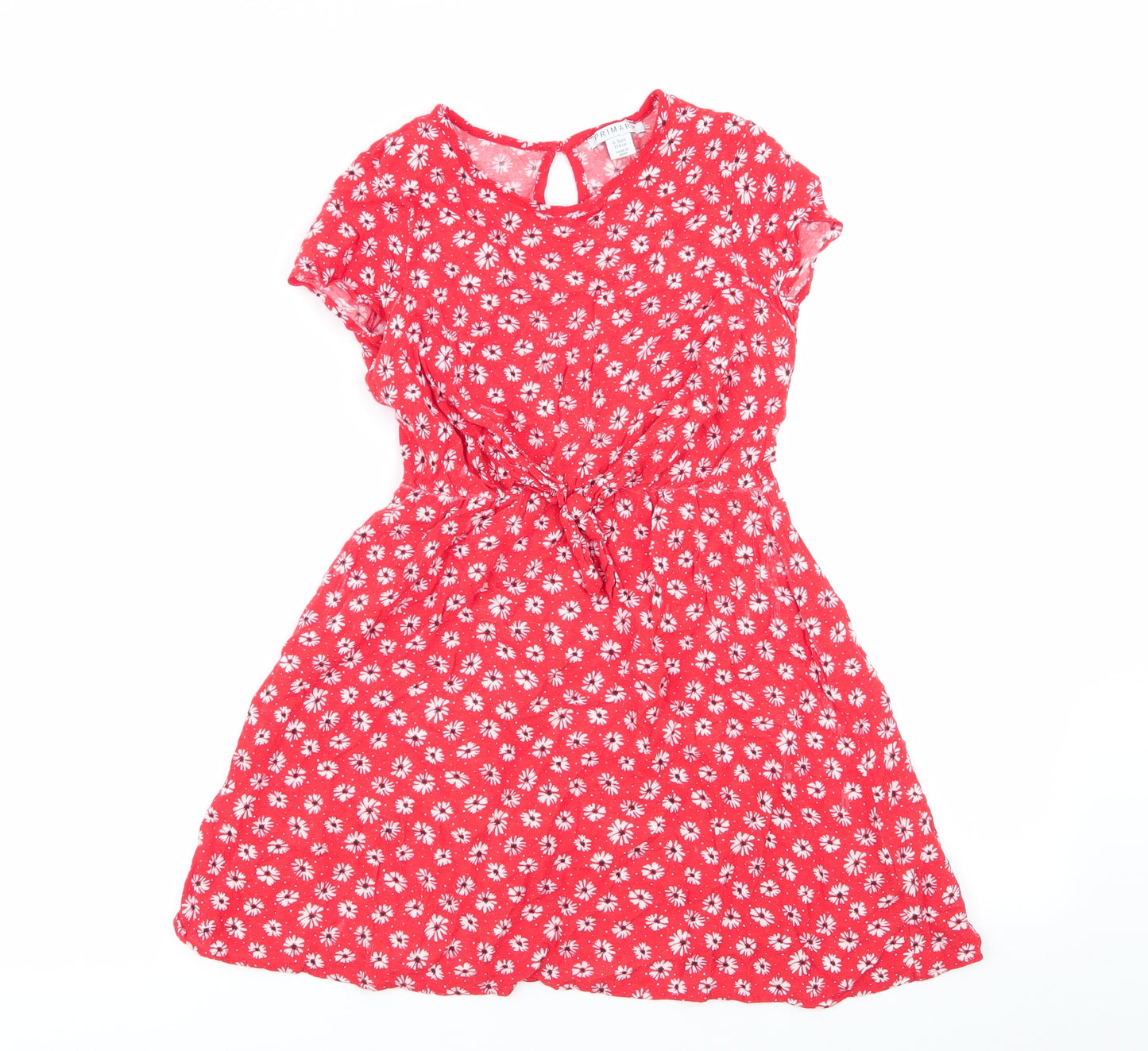Primark Girls Red Floral  Fit & Flare  Size 8-9 Years
