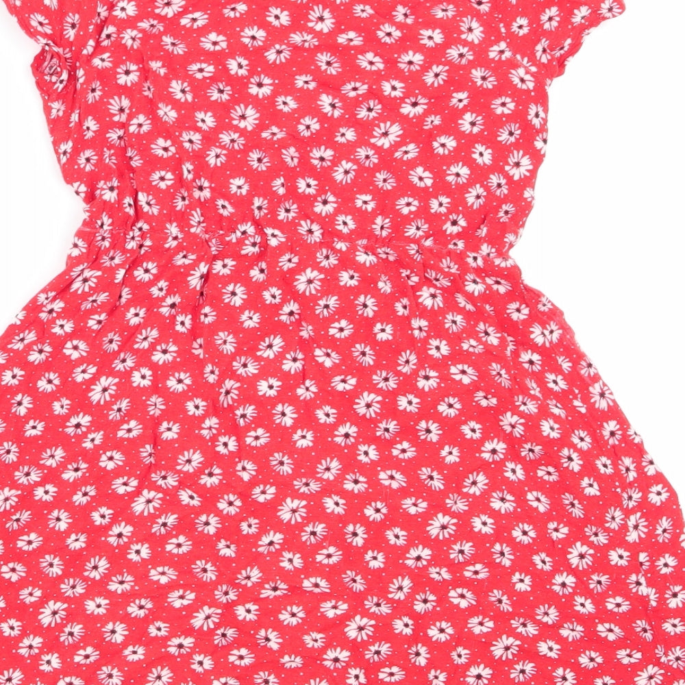 Primark Girls Red Floral  Fit & Flare  Size 8-9 Years