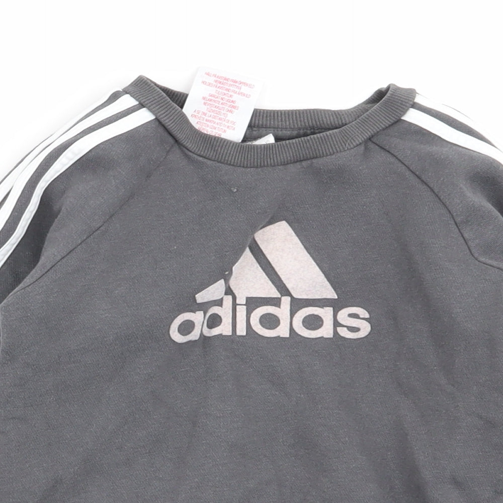 adidas Boys Grey    Jumper Size 18-24 Months