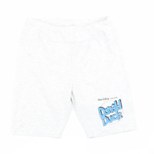 MICKEY AND FRIENDS Womens Grey   Cut-Off Shorts Size 12 - Stretch waistband