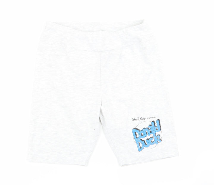 MICKEY AND FRIENDS Womens Grey Cut-Off Shorts Size 12 - Stretch waistband