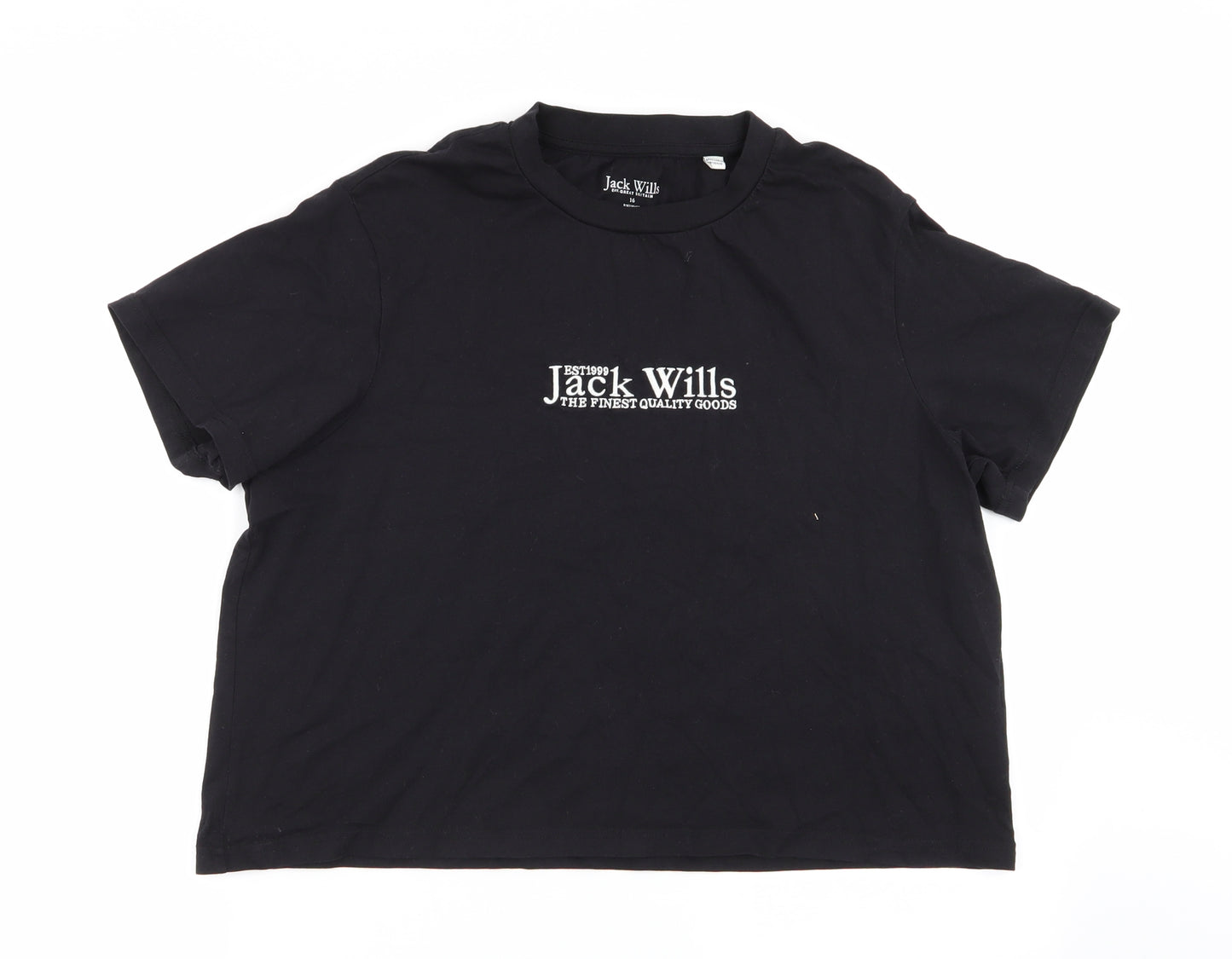 Jack Wills Womens Black   Basic T-Shirt Size 16
