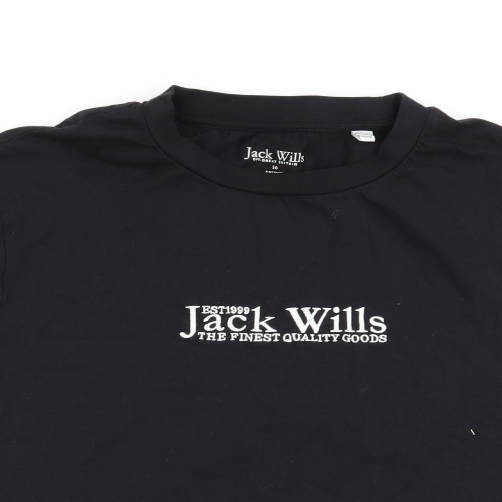 Jack Wills Womens Black   Basic T-Shirt Size 16